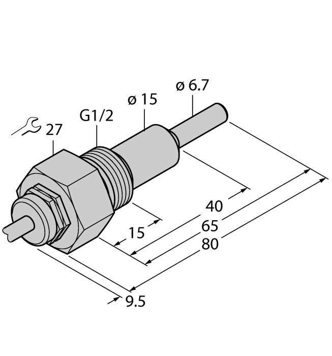 Flow Monitoring - Immersion Sensor without Integrated Processor (FCS-G1/2A4-NA/AL065)