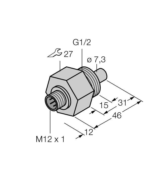Flow Monitoring - Immersion Sensor without Integrated Processor (FCS-G1/2A4-NA-H1141)