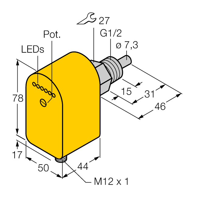 Flow Monitoring - Immersion Sensor with Integrated Processor (FCS-G1/2A4P-AP8X-H1141)