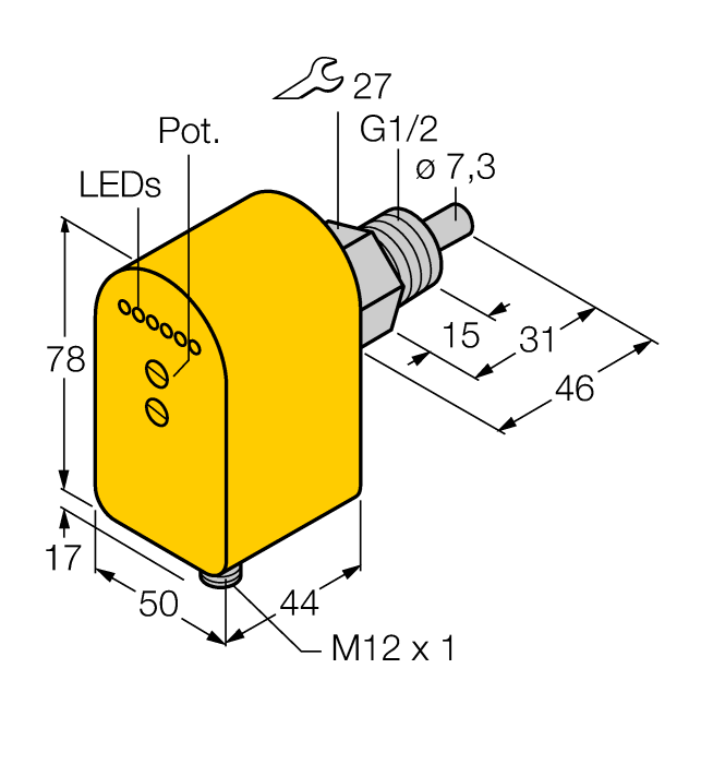 Flow Monitoring - Immersion Sensor with Integrated Processor (FCS-G1/2A4P-LIX-H1141/D037)