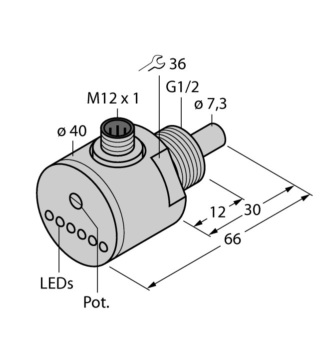 Flow Monitoring - Immersion Sensor with Integrated Processor (FCS-G1/2DY-AP8X-H1141)