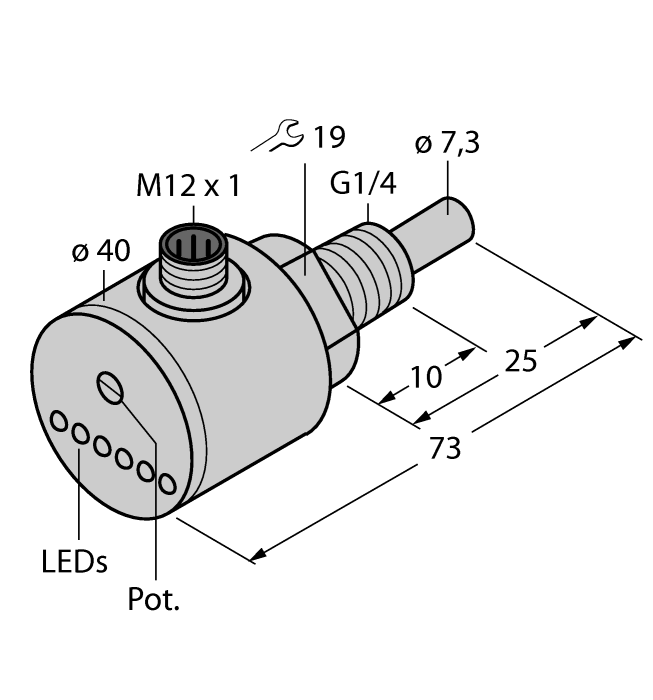 Flow Monitoring - Immersion Sensor with Integrated Processor (FCS-G1/4A4-ARX-H1140)