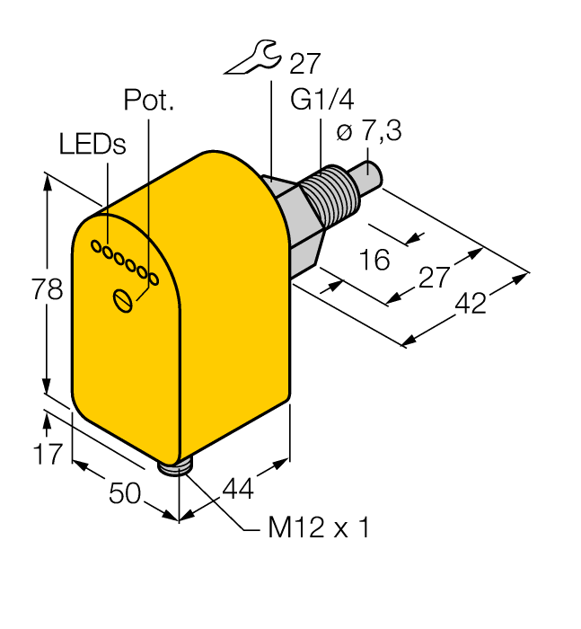 Flow Monitoring - Immersion Sensor with Integrated Processor (FCS-G1/4A4P-AP8X-H1141)