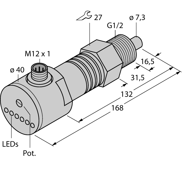 Flow Monitoring - Immersion Sensor with Integrated Processor (FCS-GL1/2A4-AP8X-H1141/D090)