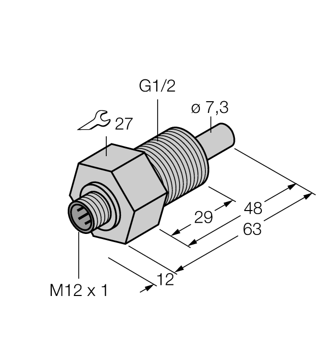 Flow Monitoring - Immersion Sensor without Integrated Processor (FCS-GL1/2A4-NA-H1141)