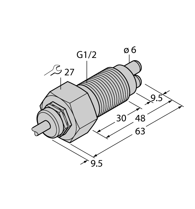 Flow Monitoring - Immersion Sensor without Integrated Processor (FCS-GL1/2A4-NAEX0/A)