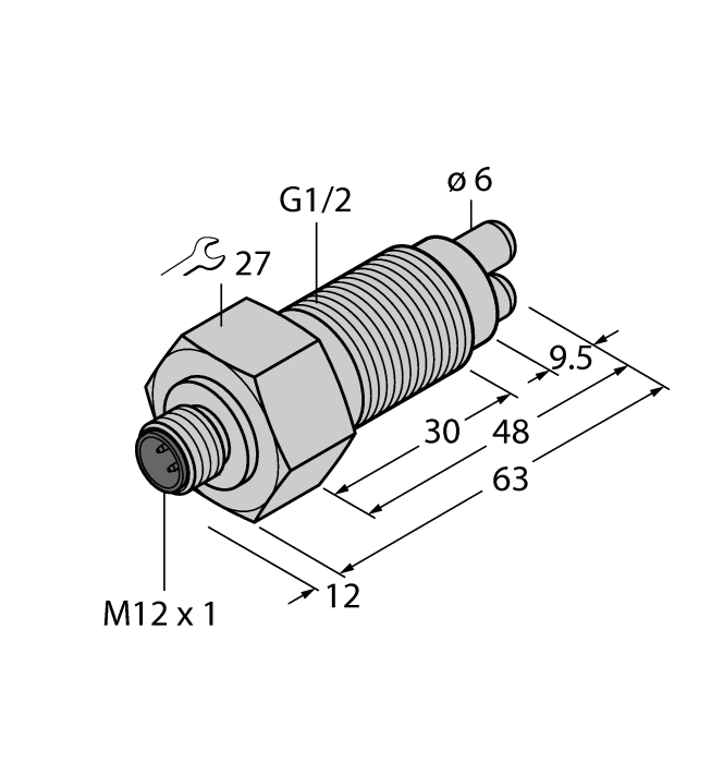 Flow Monitoring - Immersion Sensor without Integrated Processor (FCS-GL1/2A4-NAEX0-H1141/A)