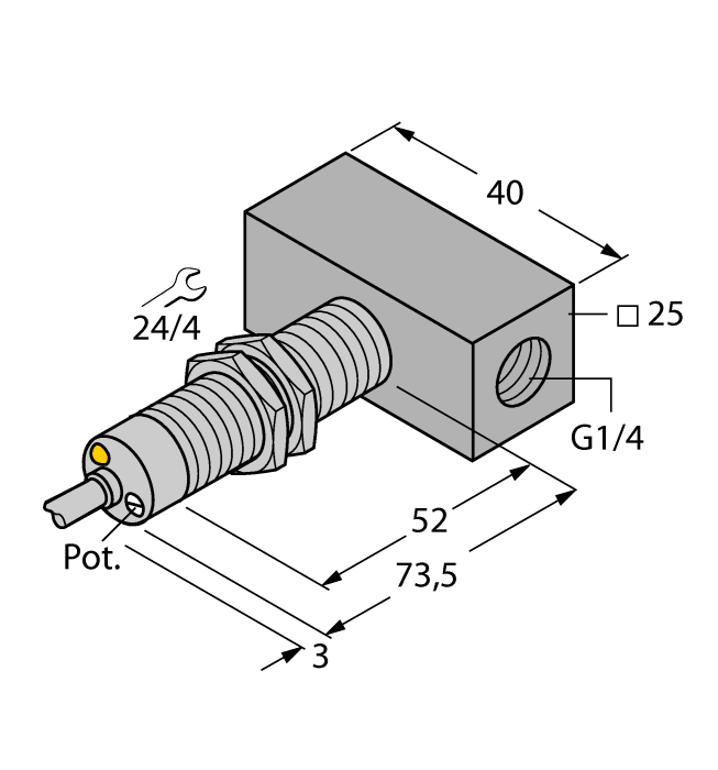 Flow Monitoring - Immersion Sensor with Integrated Processor (FCS-M18-AP8X/D041)