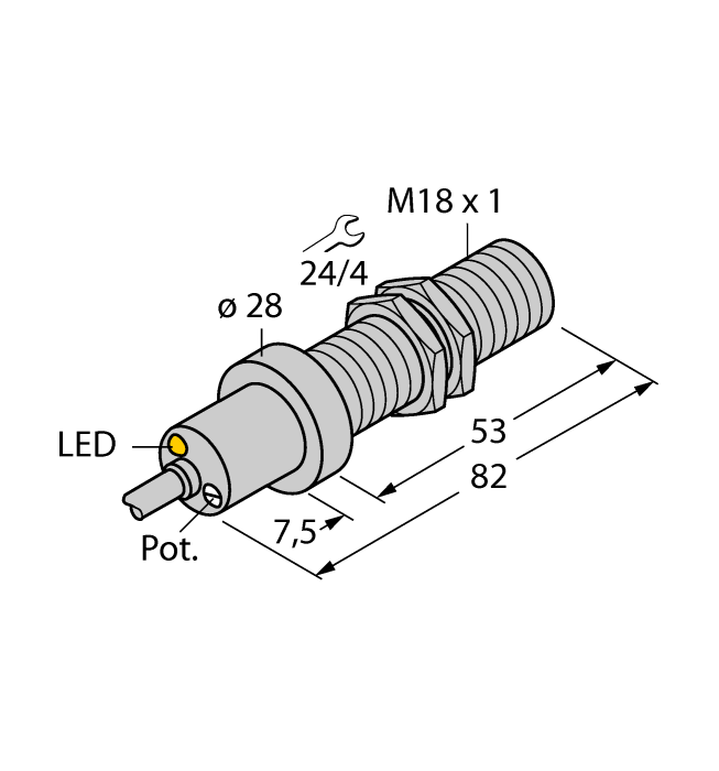 Flow Monitoring - Immersion Sensor with Integrated Processor (FCS-M18-AP8X/DO45)