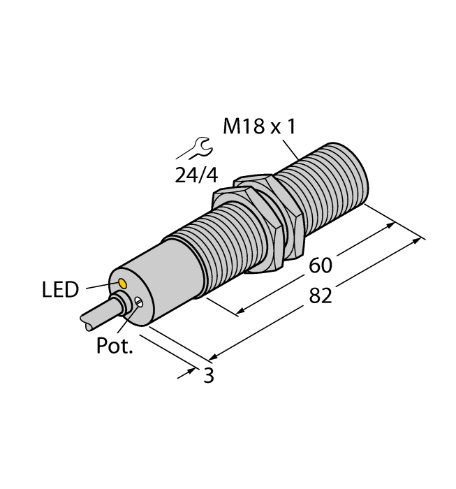 Flow Monitoring - Immersion Sensor with Integrated Processor (FCS-M18-AP8X)