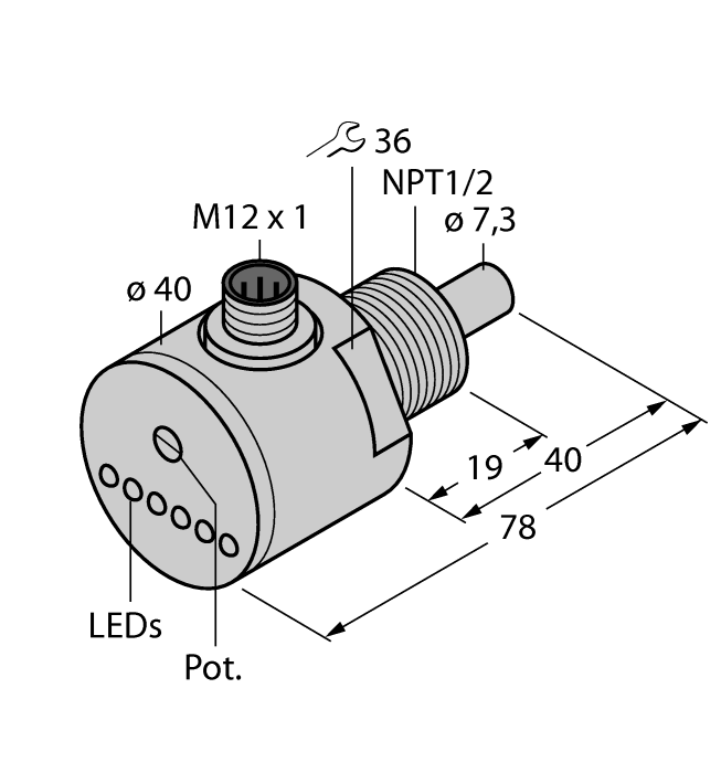 Flow Monitoring - Immersion Sensor with Integrated Processor (FCS-N1/2A4-AN8X-H1141)