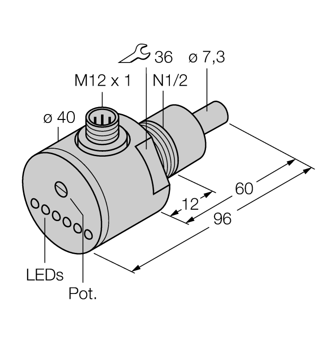 Flow Monitoring - Immersion Sensor with Integrated Processor (FCS-N1/2A4-AP8X-H1141/L060)