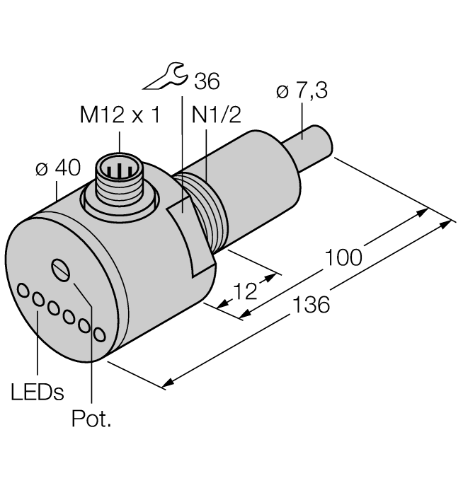 Flow Monitoring - Immersion Sensor with Integrated Processor (FCS-N1/2A4-AP8X-H1141/L100)