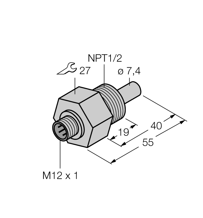 Flow Monitoring - Immersion Sensor without Integrated Processor (FCS-N1/2A4-NA-H1141)