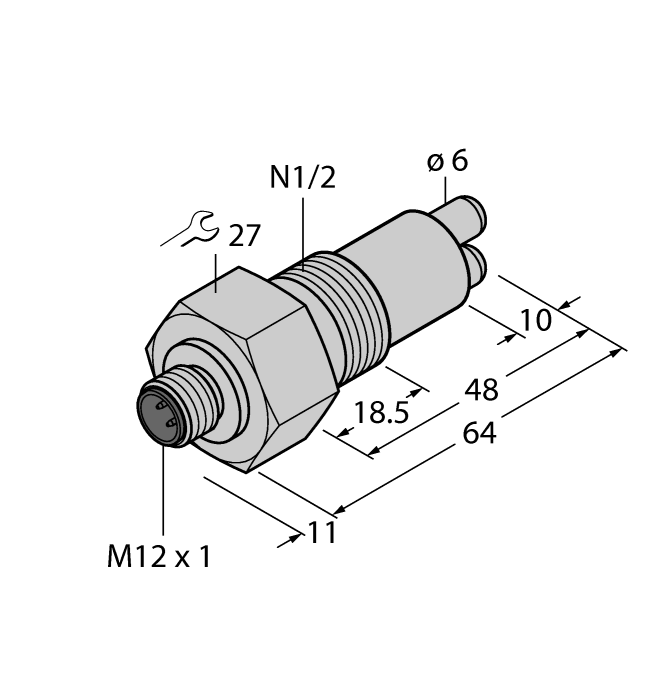 Flow Monitoring - Immersion Sensor without Integrated Processor (FCS-N1/2A4-NAEX-H1141/A)