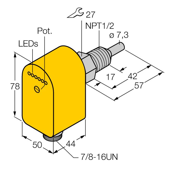 Flow Monitoring - Immersion Sensor with Integrated Processor (FCS-N1/2A4P-ARX-B1151/230VAC)