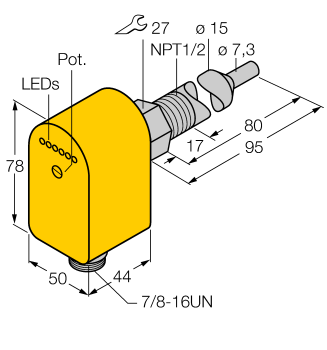 Flow Monitoring - Immersion Sensor with Integrated Processor (FCS-N1/2A4P-ARX-B1151/L080/115VAC)