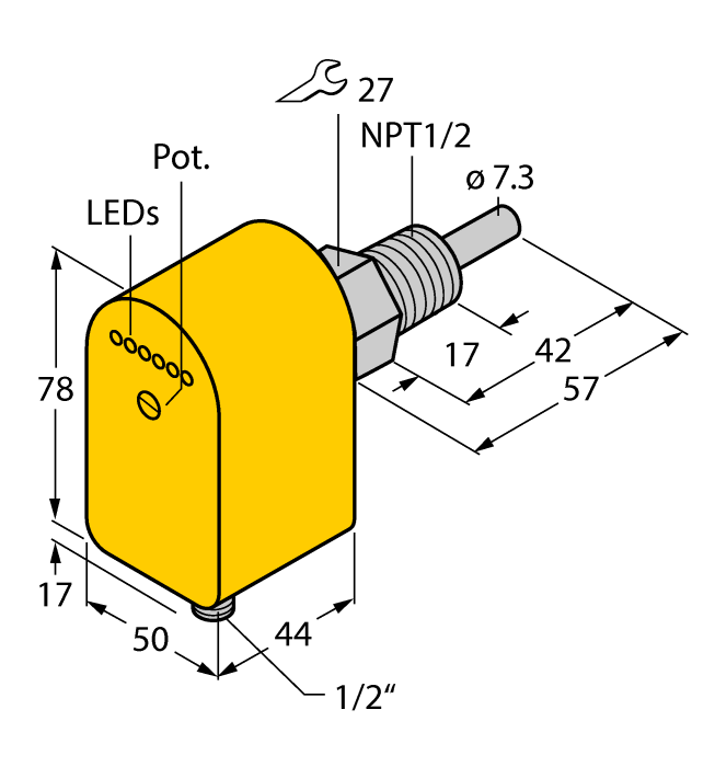 Flow Monitoring - Immersion Sensor with Integrated Processor (FCS-N1/2A4P-ARX-B3151/115VAC)