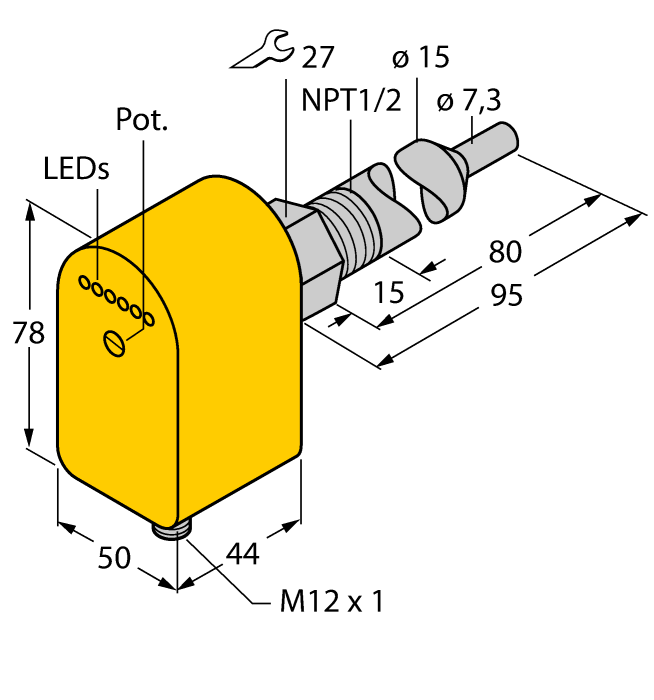 Flow Monitoring - Immersion Sensor with Integrated Processor (FCS-N1/2A4P-LIX-H1141/L080)