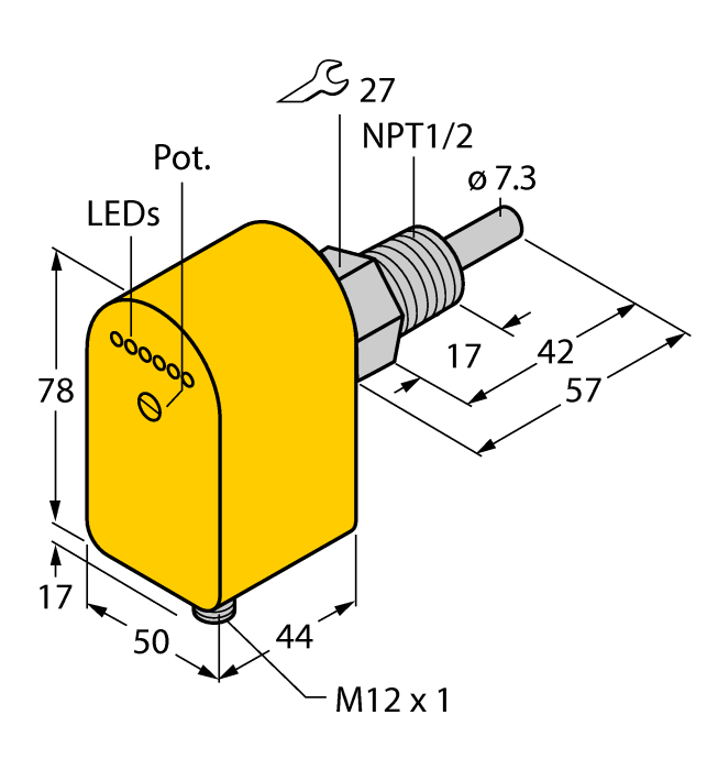 Flow Monitoring - Immersion Sensor with Integrated Processor (FCS-N1/2A4P-LIX-H1141)