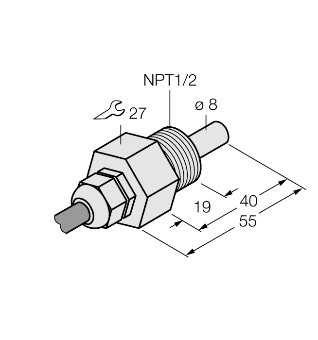 Flow Monitoring - Immersion Sensor without Integrated Processor (FCS-N1/2T-NA)