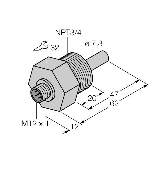 Flow Monitoring - Immersion Sensor without Integrated Processor (FCS-N3/4A4-NA-H1141)