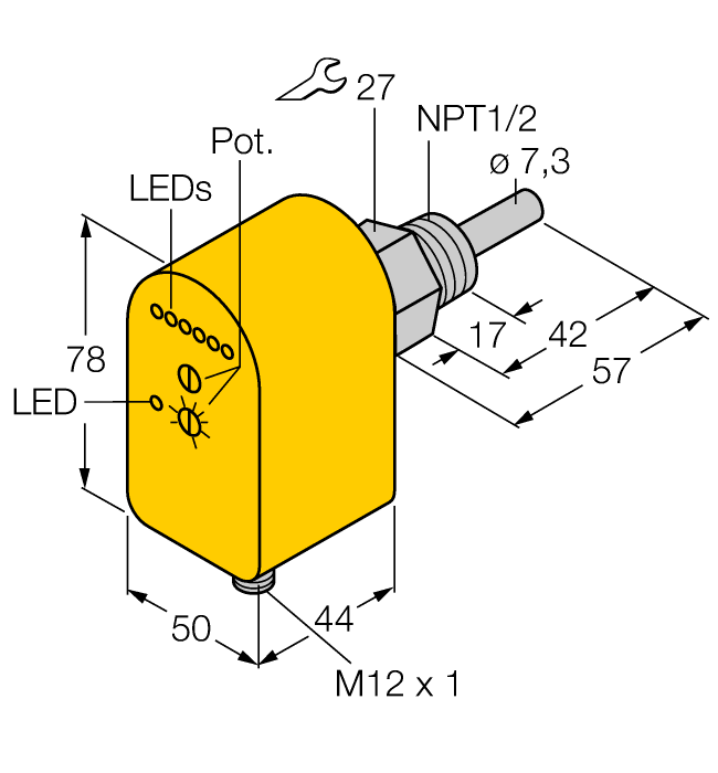 Flow Monitoring - Immersion Sensor with Integrated Processor (FTCS-N1/2A4P-2AP8X-H1140)