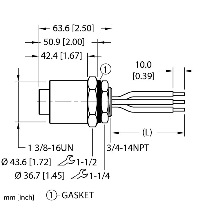 Powerfast™ Receptacle - Front Mount (GKDF 30-0.5M/14.75/NPT)