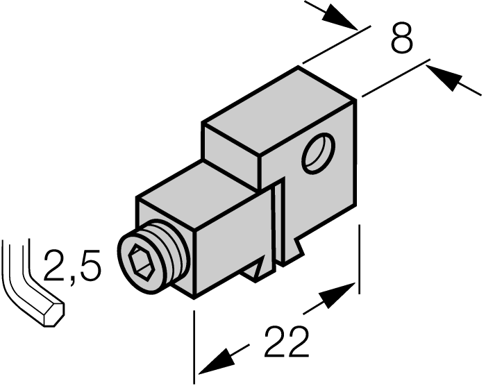 Mounting Accessories for Magnetic Field Sensors - Aluminum Mounting Bracket (KLN3)