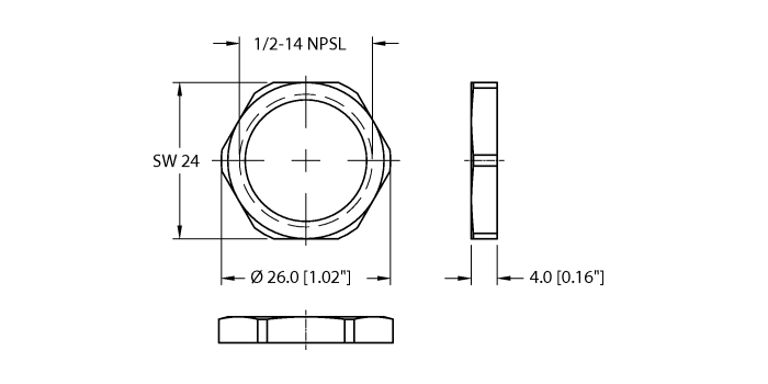 Receptacle Hardware - Locknut (LOCKNUT-1/2NPT-316SS-(10/BAG))