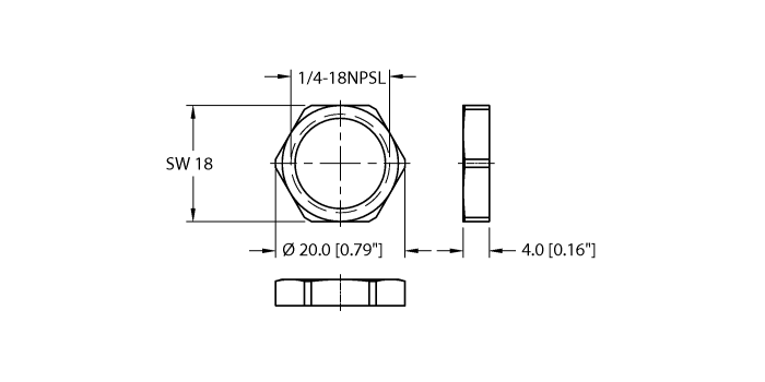 Receptacle Hardware - Locknut (LOCKNUT-1/4NPT-BRASS-(10/BAG))