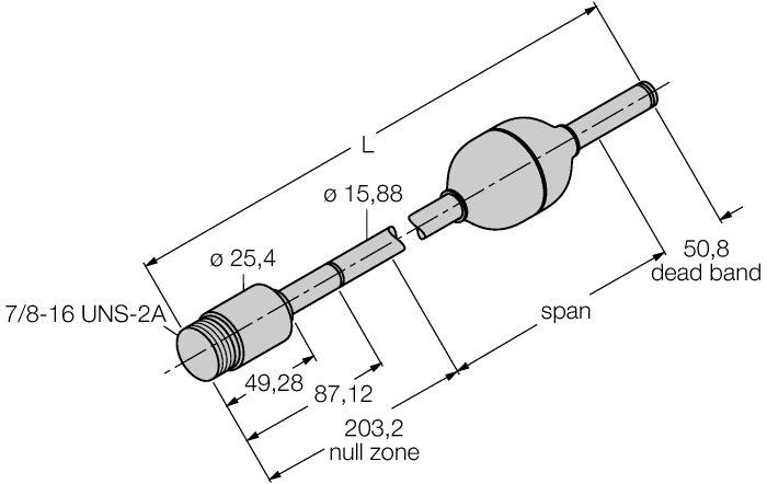EZ-Track Linear Displacement Transducer - Analog (LT26E-R16-3LI0-EX-B1140)