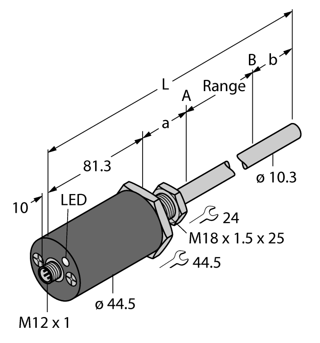 EZ-Track Linear Displacement Transducer - (LTX710M-R10-LI0X3-H1151)