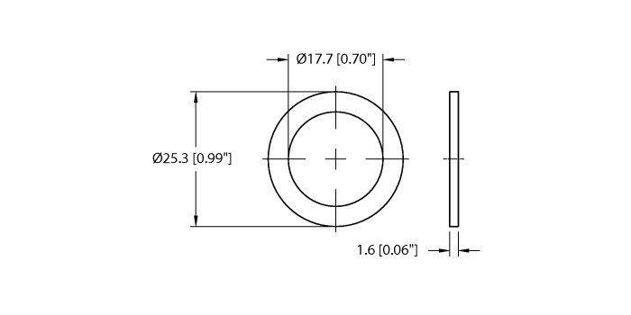 Receptacle Hardware - Mounting Seal Gasket (M12-GASKET-M20,1/2NPT-(10/BAG))