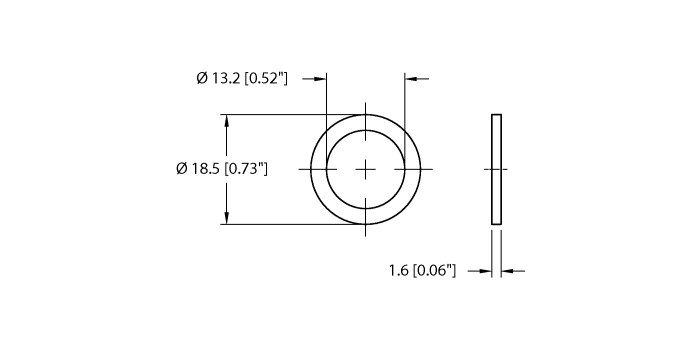 Receptacle Hardware - Mounting Seal Gasket (M12-GASKET-PG9,M16,1/4NPT-(10/BAG))