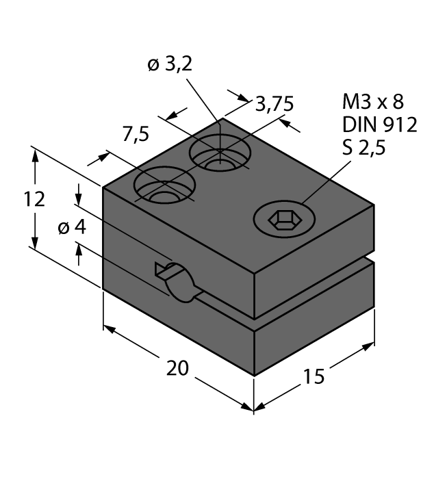 Mounting Accessories for Inductive Sensors - Mounting Clip (MBS40)