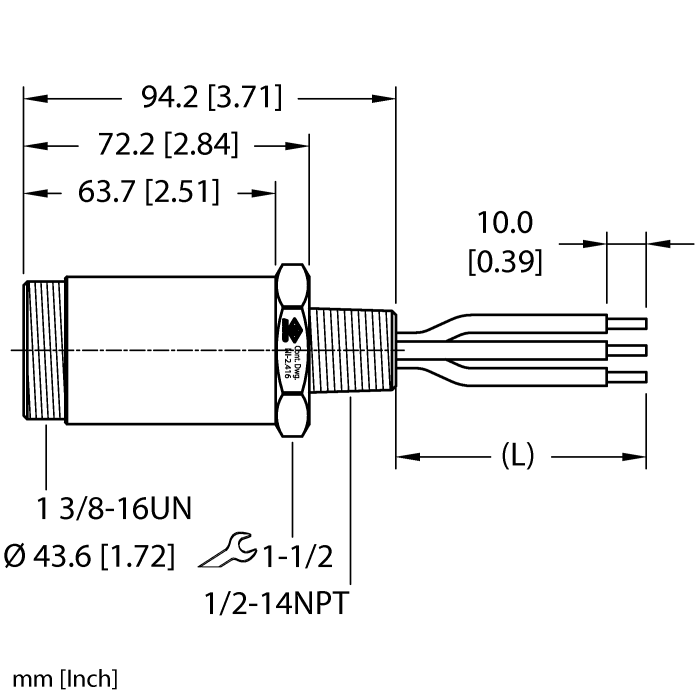 Hazardous Location Power Receptacle - Front Mount (P-PWR-GSDFV 32 EX-0.3M/14.5/NPT)