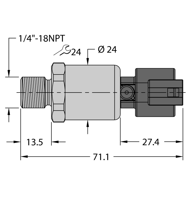 Pressure Transmitter - Ratiometric Output (3-Wire) (PT200PSIG-1103-U6-DT043P)
