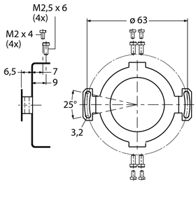 Accessories - Slotted flex mount pitch circle 63mm
