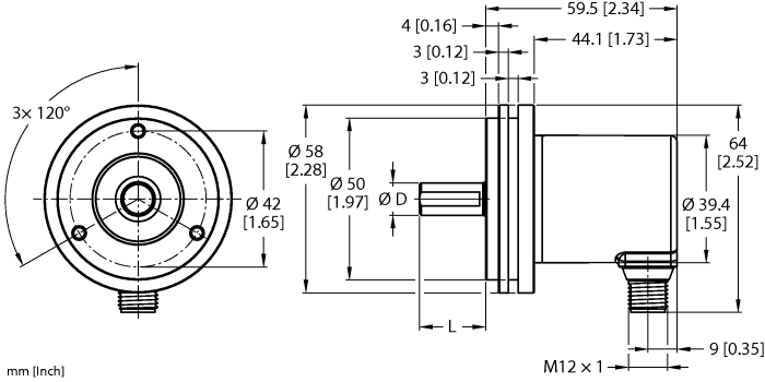 Absolute Rotary Encoder - Multiturn - (REM-E-121T10S-9F32B-H1151)