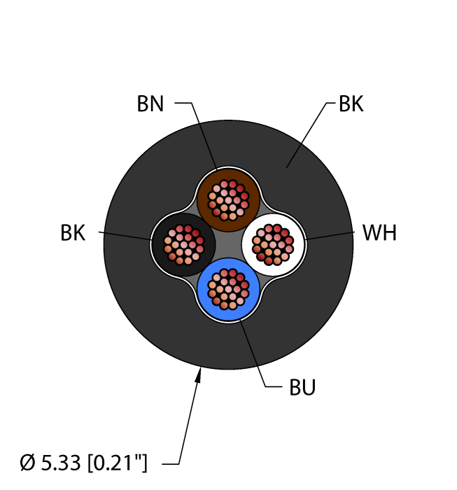 Instrumentation Tray Cable - Reelfast™ Bulk Cable (RF50983-150M - BLK,PVC,4X22)