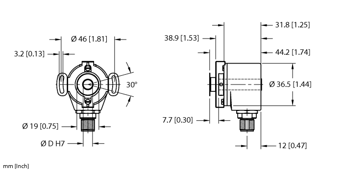 Incremental Hollow Shaft Rotary Encoder - (RI-05I6E-2I2500-H1181)