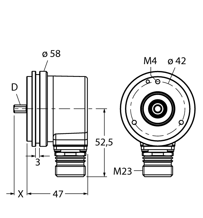 Incremental Shaft Encoder - (RI-10S10S-2B50-12M23)