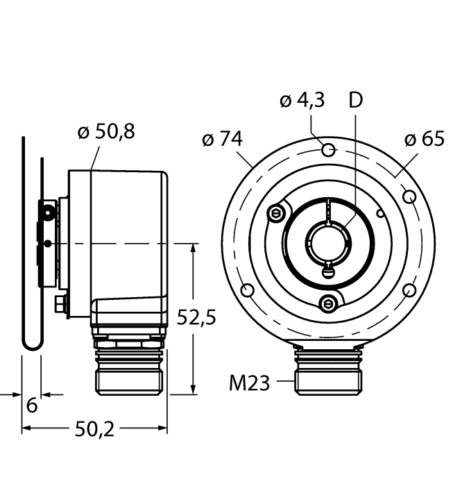 Incremental Encoder - (RI-12H10E1-2B3600-12M23)