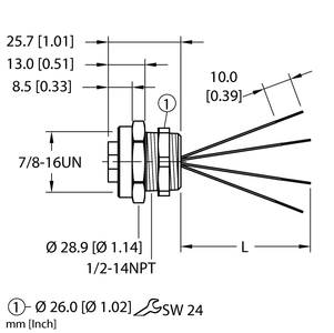 Actuator and Sensor Receptacle - Front Mount