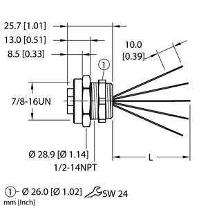 Actuator and Sensor Receptacle - Front Mount