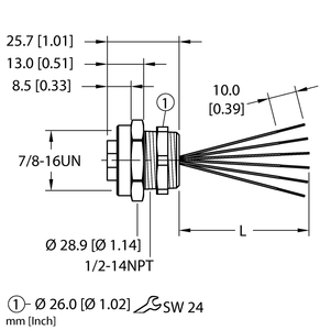 Actuator and Sensor Receptacle - Front Mount