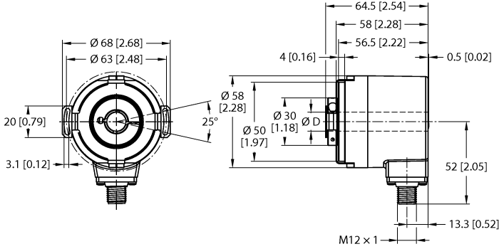 Absolute Rotary Encoder - Multiturn - (RM-106I15T-9P32B-B1M12)