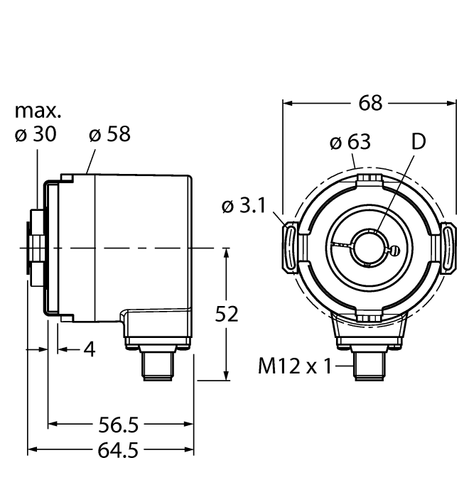 Absolute Rotary Encoder - Multiturn - (RM-35I12T-5C25B-H1181)