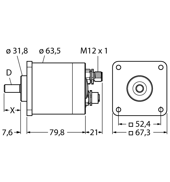 Absolute Rotary Encoder - Multiturn - (RM-89SA1R-9B28B-B2M12)